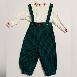 Vintage Hartstrings Baby turtleneck and Overall Set Size 18M
